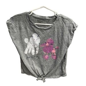 Girls graphic tee with tie front
